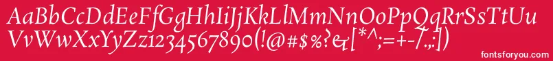 RosarivoItalic Font – White Fonts on Red Background
