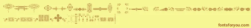 NaiveOrnamentsFree Font – Brown Fonts on Yellow Background