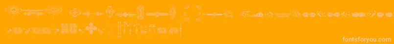 NaiveOrnamentsFree-Schriftart – Rosa Schriften auf orangefarbenem Hintergrund