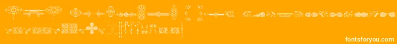 NaiveOrnamentsFree-fontti – valkoiset fontit oranssilla taustalla