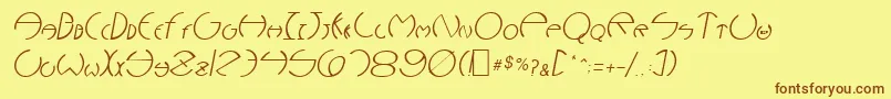 NarcosisOblique Font – Brown Fonts on Yellow Background
