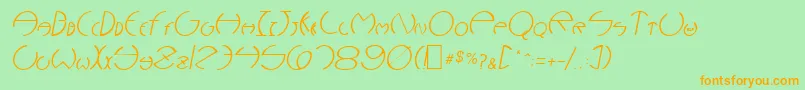 NarcosisOblique Font – Orange Fonts on Green Background