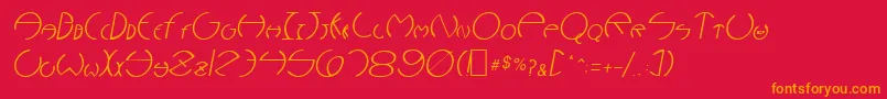NarcosisOblique Font – Orange Fonts on Red Background