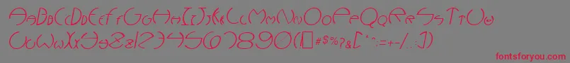 NarcosisOblique Font – Red Fonts on Gray Background