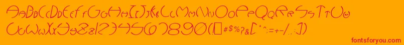 NarcosisOblique Font – Red Fonts on Orange Background