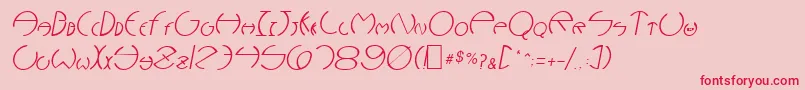 NarcosisOblique-Schriftart – Rote Schriften auf rosa Hintergrund