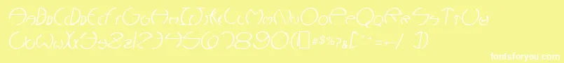 NarcosisOblique Font – White Fonts on Yellow Background