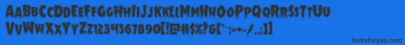 Шрифт Mrsmonsteracad – чёрные шрифты на синем фоне