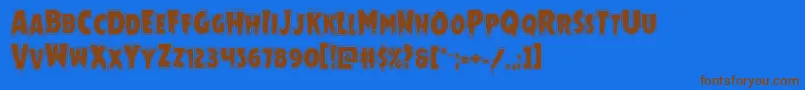 Mrsmonsteracad Font – Brown Fonts on Blue Background