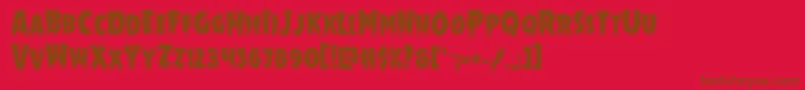 Fonte Mrsmonsteracad – fontes marrons em um fundo vermelho