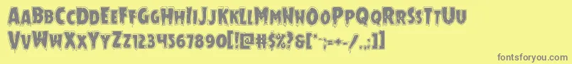 Mrsmonsteracad Font – Gray Fonts on Yellow Background