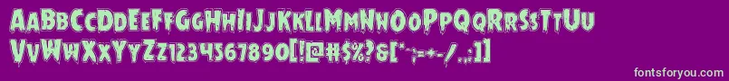 Czcionka Mrsmonsteracad – zielone czcionki na fioletowym tle