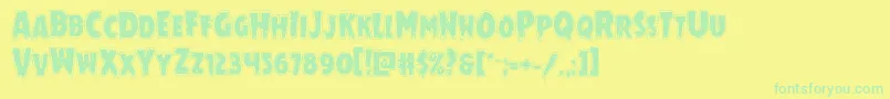 Mrsmonsteracad Font – Green Fonts on Yellow Background