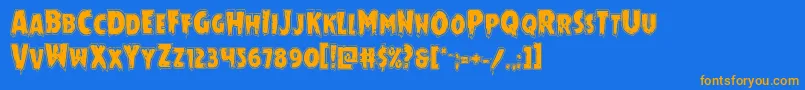 Mrsmonsteracad Font – Orange Fonts on Blue Background