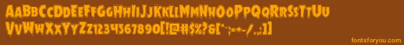 Weitere Informationen zur Mrsmonsteracad-Schriftart Mrsmonsteracad-Schriftart – Orangefarbene Schriften auf braunem Hintergrund