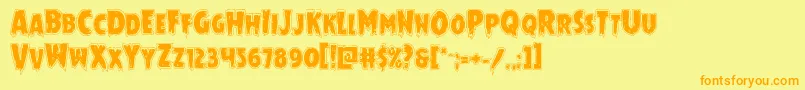 Mrsmonsteracad Font – Orange Fonts on Yellow Background