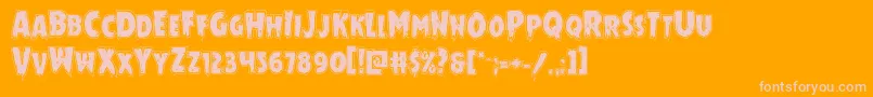 Fonte Mrsmonsteracad – fontes rosa em um fundo laranja