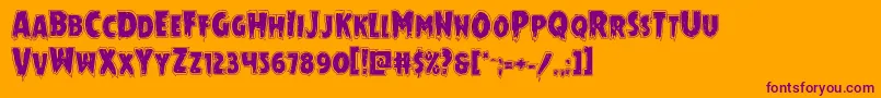 Шрифт Mrsmonsteracad – фиолетовые шрифты на оранжевом фоне
