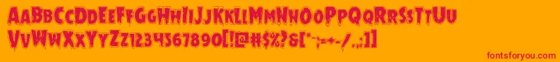 Fonte Mrsmonsteracad – fontes vermelhas em um fundo laranja