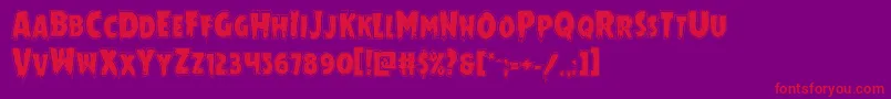 Mrsmonsteracad-Schriftart – Rote Schriften auf violettem Hintergrund
