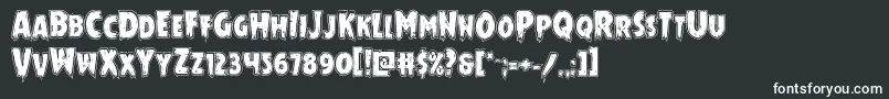Mrsmonsteracad-fontti – valkoiset fontit mustalla taustalla