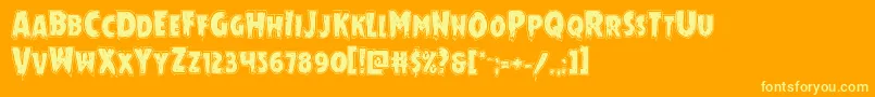 Шрифт Mrsmonsteracad – жёлтые шрифты на оранжевом фоне