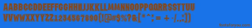 AMachinanovagr Font – Brown Fonts on Blue Background