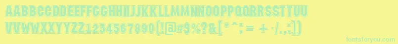 AMachinanovagr Font – Green Fonts on Yellow Background