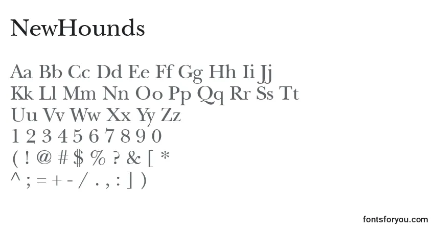 NewHounds-fontti – aakkoset, numerot, erikoismerkit