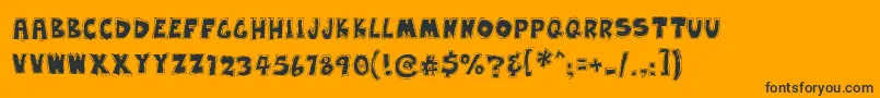 EarwaxWit-Schriftart – Schwarze Schriften auf orangefarbenem Hintergrund