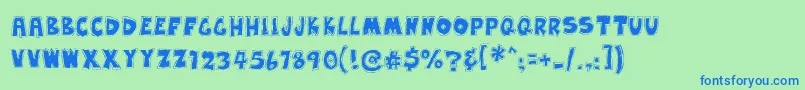 EarwaxWit Font – Blue Fonts on Green Background