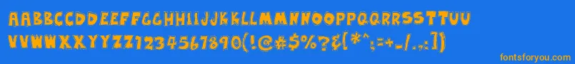 EarwaxWit Font – Orange Fonts on Blue Background