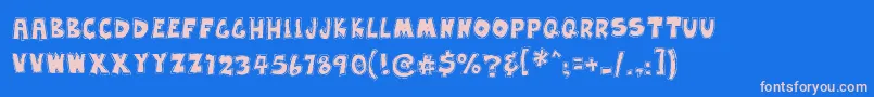 EarwaxWit Font – Pink Fonts on Blue Background