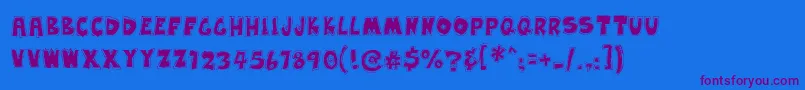 EarwaxWit Font – Purple Fonts on Blue Background