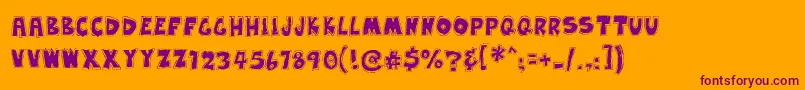 EarwaxWit-Schriftart – Violette Schriften auf orangefarbenem Hintergrund