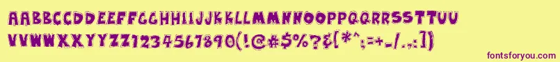 EarwaxWit Font – Purple Fonts on Yellow Background