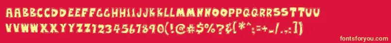 EarwaxWit Font – Yellow Fonts on Red Background