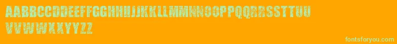 ScratchedLetters Font – Green Fonts on Orange Background