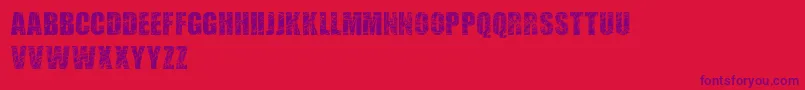 ScratchedLetters Font – Purple Fonts on Red Background