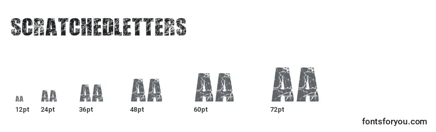 ScratchedLetters Font Sizes