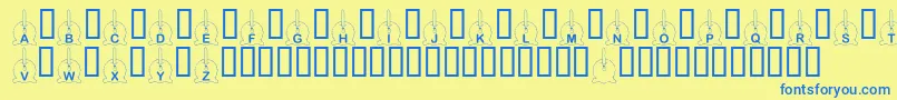 KrCaramelApple Font – Blue Fonts on Yellow Background