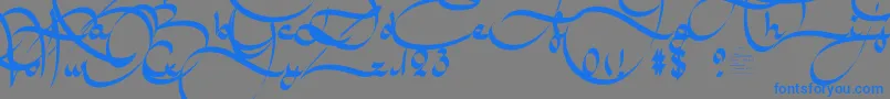 AmalScriptBold-Schriftart – Blaue Schriften auf grauem Hintergrund