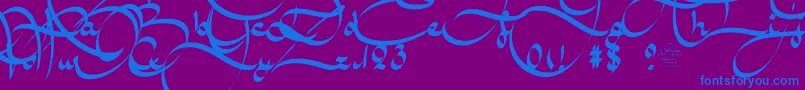 Шрифт AmalScriptBold – синие шрифты на фиолетовом фоне