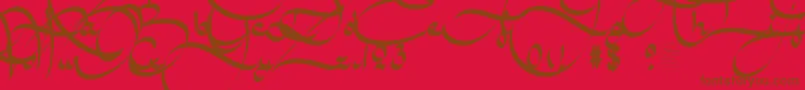 フォントAmalScriptBold – 赤い背景に茶色の文字