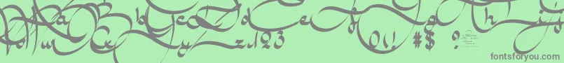 AmalScriptBold-Schriftart – Graue Schriften auf grünem Hintergrund