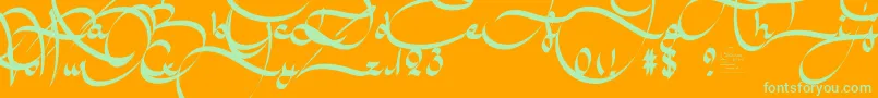 AmalScriptBold Font – Green Fonts on Orange Background