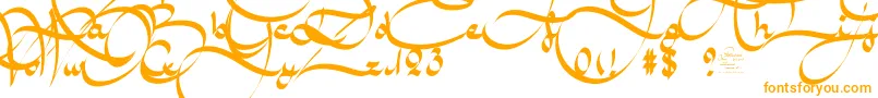 Шрифт AmalScriptBold – оранжевые шрифты на белом фоне