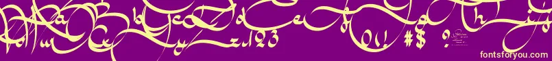 AmalScriptBold Font – Yellow Fonts on Purple Background