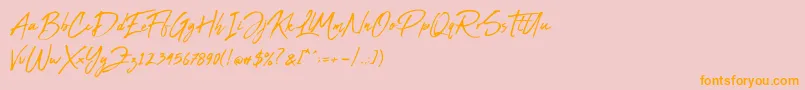 Abuget Font – Orange Fonts on Pink Background