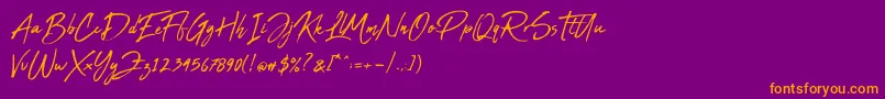 Abuget Font – Orange Fonts on Purple Background